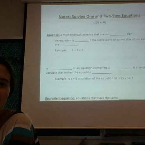 1 and 2 Step Equations Notes