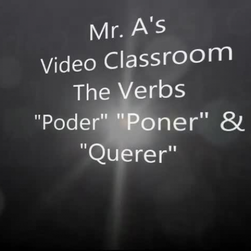 The Verbs Poder Poner and Querer