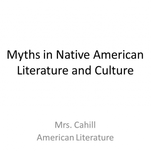 Native American Literature Unit Notes