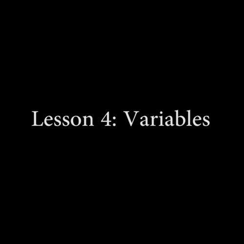 Lesson 4 - Variables