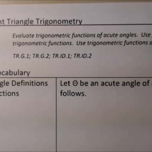 Trig 1.3 Video#1 Right Triangle Trig Defs