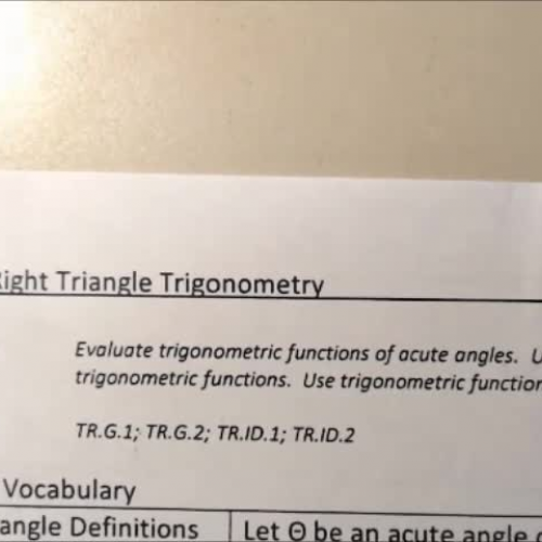 Trig 1.3 Video#3 - Solving Right Triangles