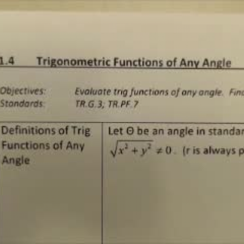 Trig 1.4 Video #1