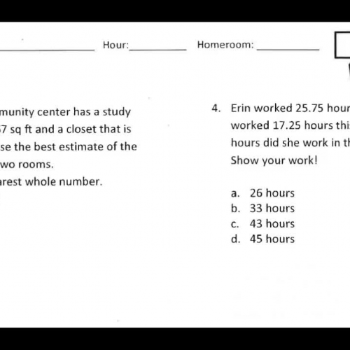 5th Math Topic 2 Test