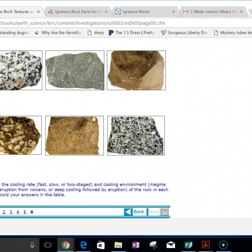 Parts C & D Rock Webquest