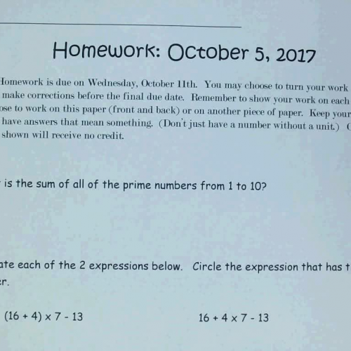 Homework Oct. 5 Q1 and 2