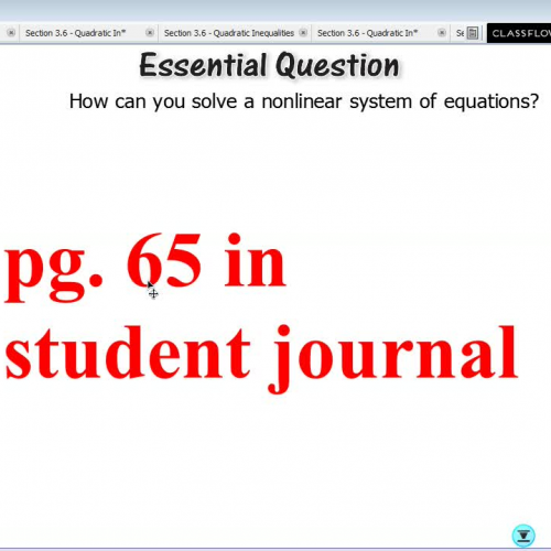 Section 3.5: Solving Non-Linear Systems