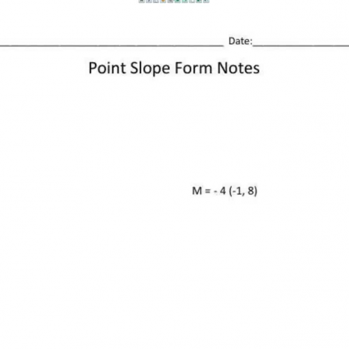 Point Slope Form Notes