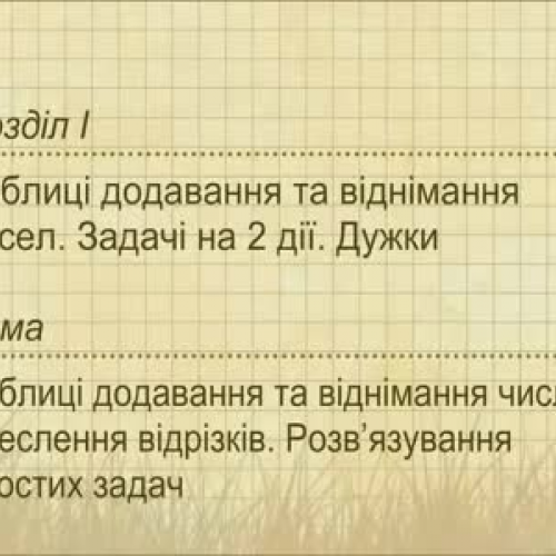 Ukraine - Математика 2 клас НШ - Перший урок