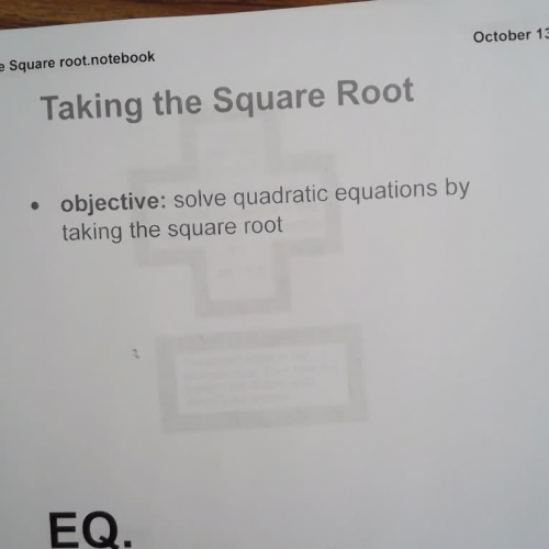 Taking The Square Root