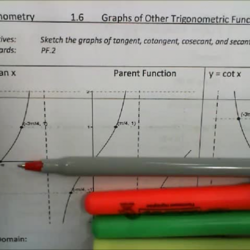 Trig 1.6 Video #2 - Graphing Tangent and Cotangent Functions
