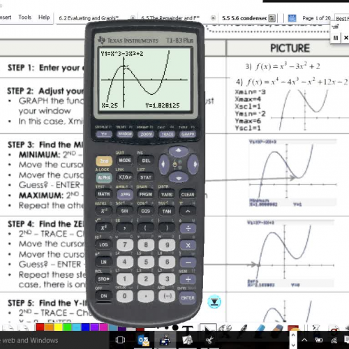 Lesson 6.2 - Graphing Polynomial Functions with your Graphing Calculator