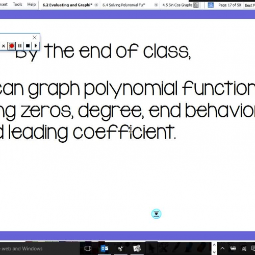 Lesson 6.4 - Solving Polynomial Functions