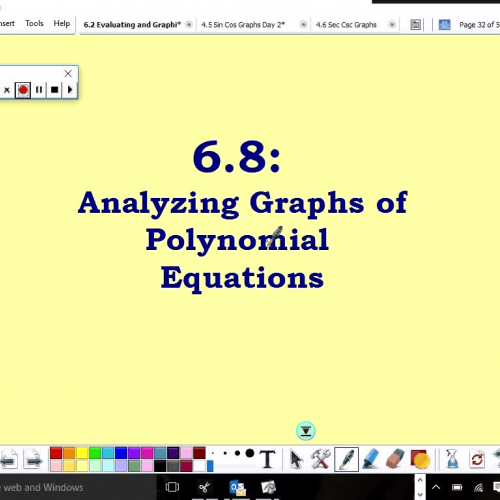 Lesson 6.8 - Analyzing Graphs of Polynomial Functions