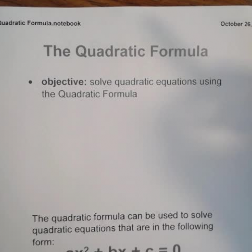 Quadratic Formula Equations