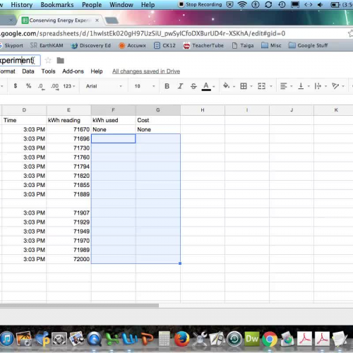 Using Google Spreadsheets for Lab Reports