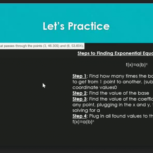 Writing Exponential Functions Given Two Points