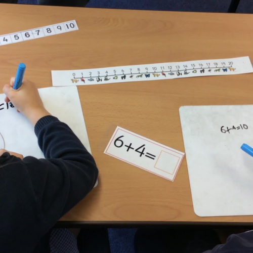 Maths - Reception class - addition -using a number line
