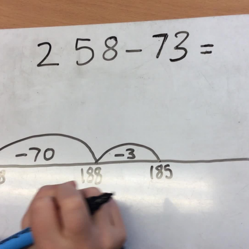 Maths - Year 4 - Subtraction - using a number line