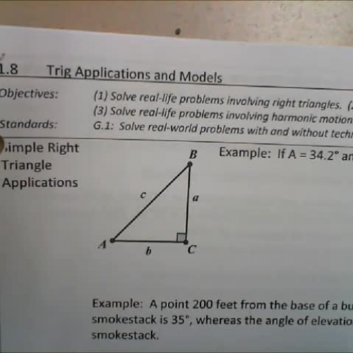 1.8 Video #1 - Right Triangle Trig Applications
