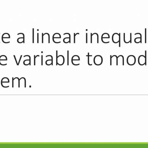 Writing a Linear Inequality in One Variable