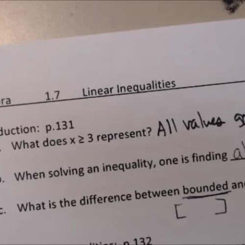 CA 1.7 Video #2 - Linear Inequalities - Graphing Calc