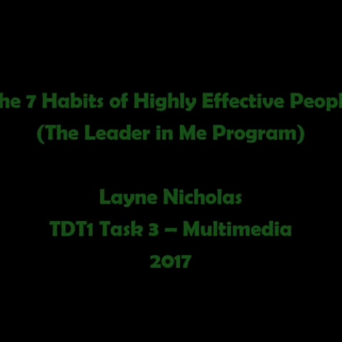 7 Habits Multimedia Instructional Video for TDT1 Task 3