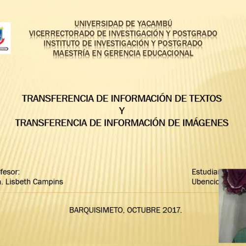 Title: Transferencia de información de texto e imagen 