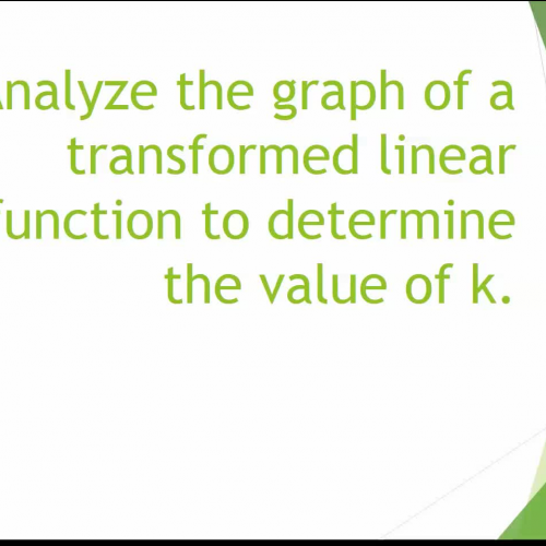 Analyze the graph of a transformed linear function to determine the value of k