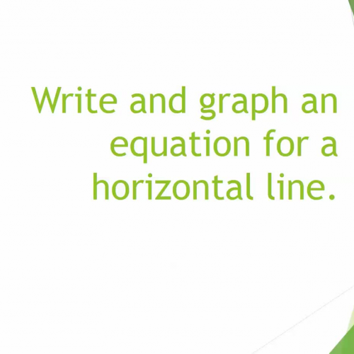 Write and graph an equation for a horizontal line