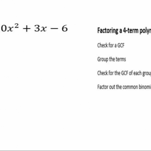 Factoring a 4-Term Polynomial by Grouping