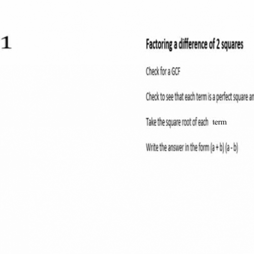 Factoring a Difference of 2 Squares Twice