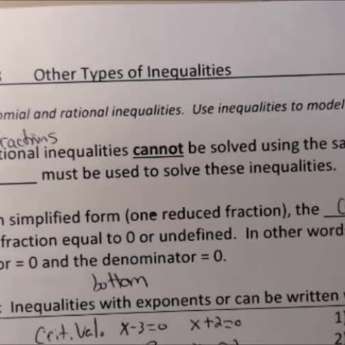 Ca 1.8 Video #2 - Other Types of Inequalities (sign Charts)