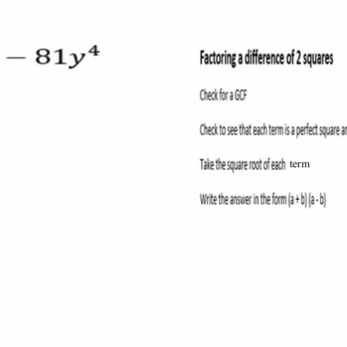 Factoring using a difference of 2 squares twice #3