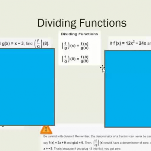 Represent the quotient of two functions and relate the result