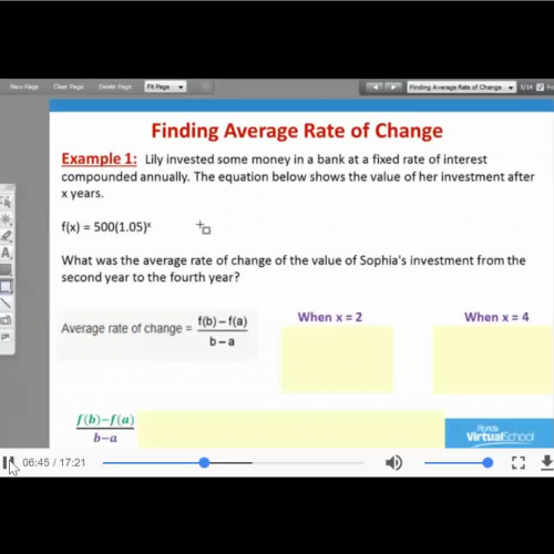 Finding the Average Rate of Change