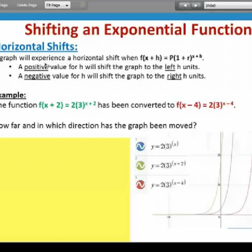 Horizontal Shifts with exponential Functions