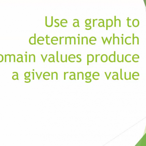 Use a graph to determine which domain values produce a given range value