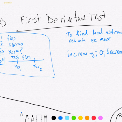 THE FIRST DERIVATIVE TEST Quiz 3 Question 1