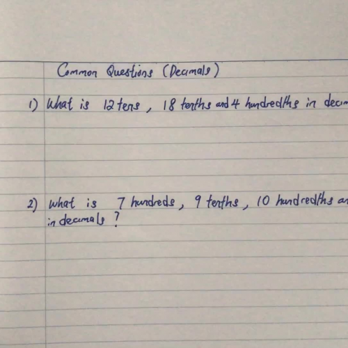 Common questions Decimals