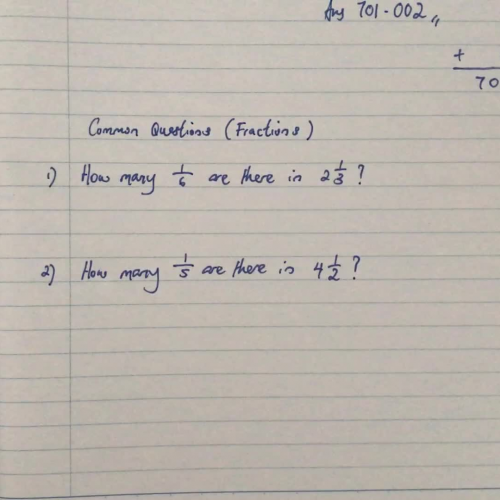 Common questions for Fractions
