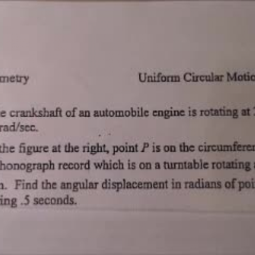 Trig Uniform Circular Motion Worksheet 1-6