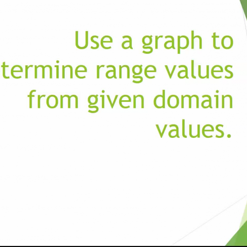 Use a graph to determine range values from given domain values