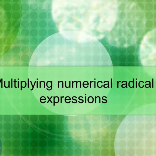 Multiply numerical radical expressions