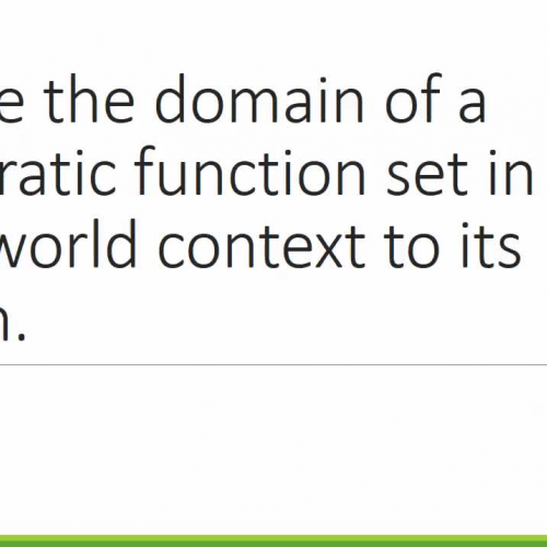 Relate the domain of a quadratic function set