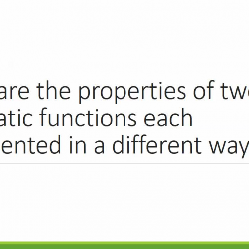 Compare the properties of two quadratic functions