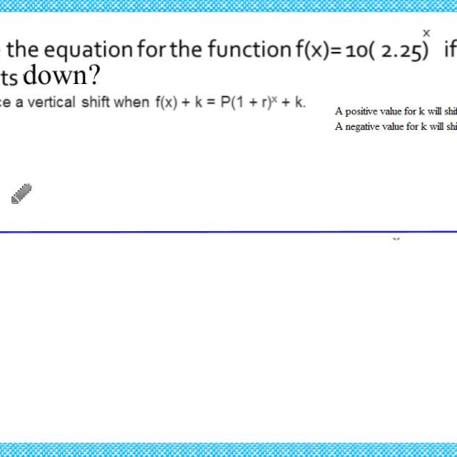 Equation of the transformed exponential v1