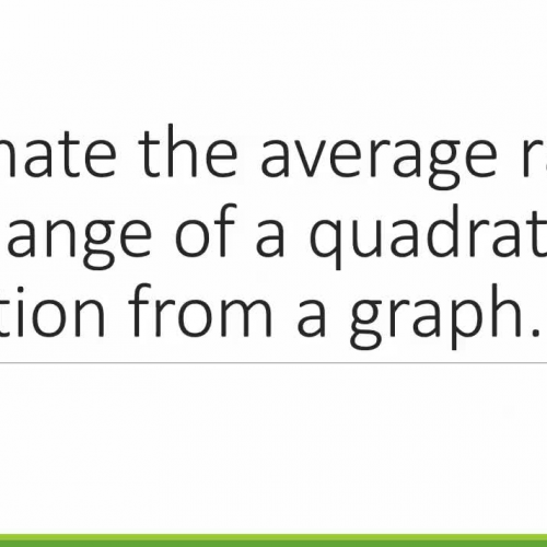 Estimate the average rate of change of a quadratic function from a graph