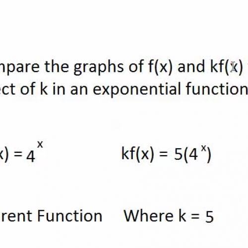 Compare the graphs of f(x) and kf(x) Video 3