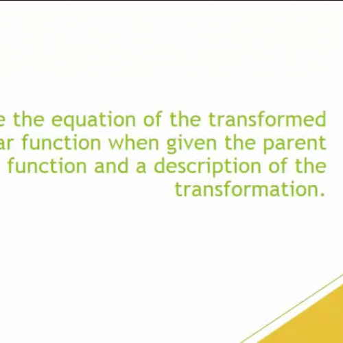 Write the equation of the transformed linear function